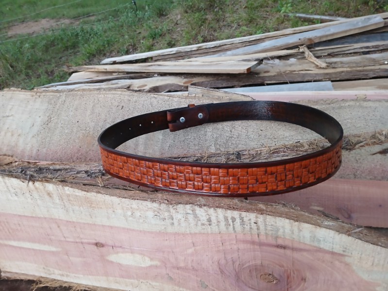 Basketweave Leather Belt