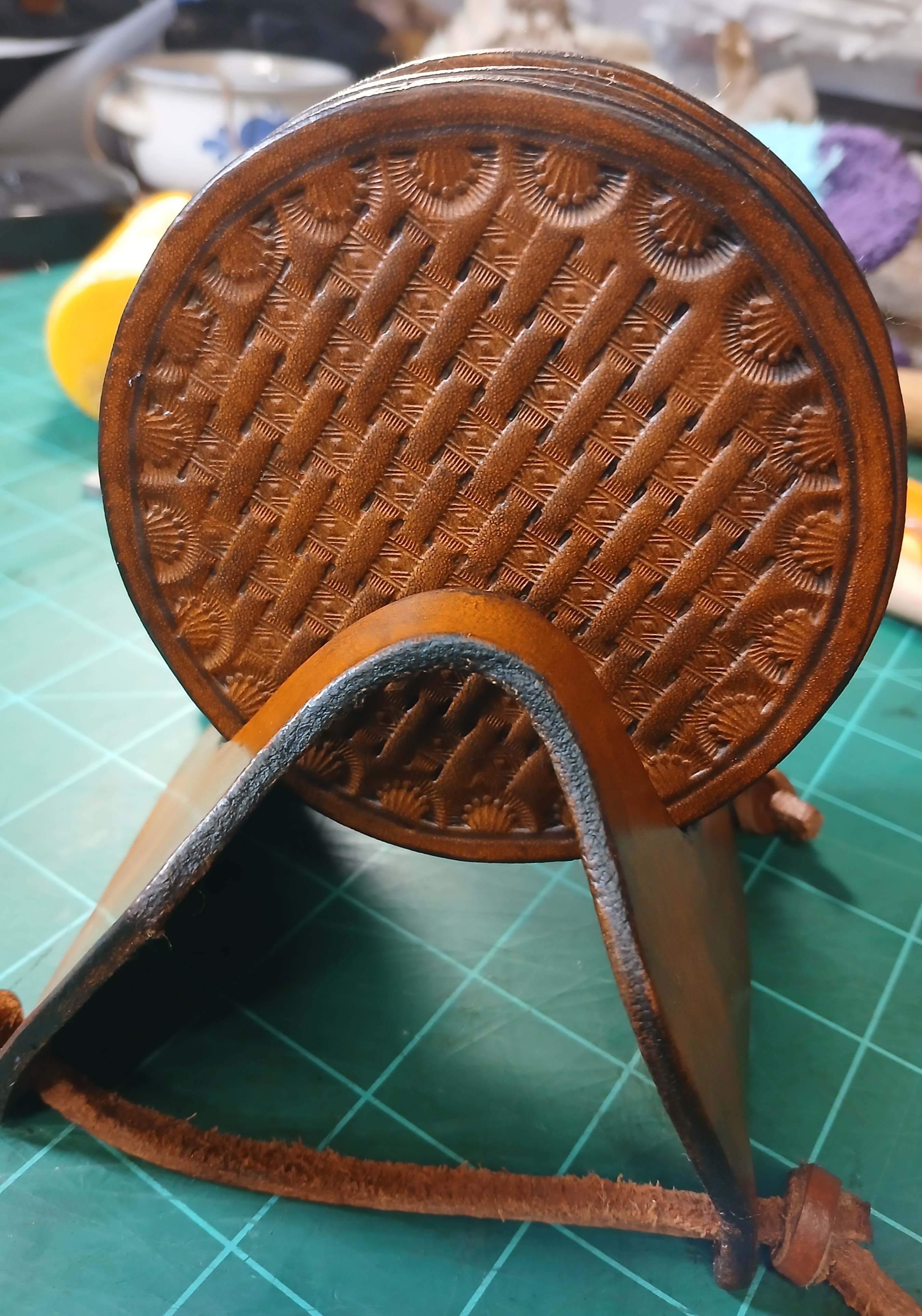 Handcrafted Leather Coaster Holder