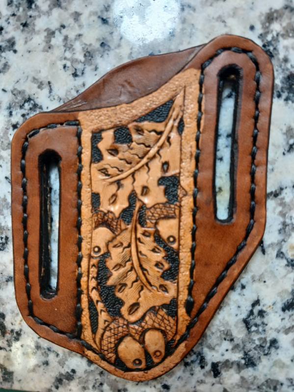 Tooled Leather Knife Sheath