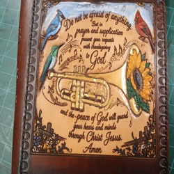 Custom made leather bible cover