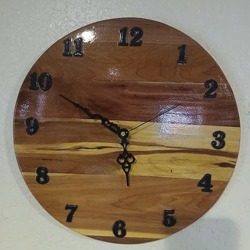Cedar wall clock
