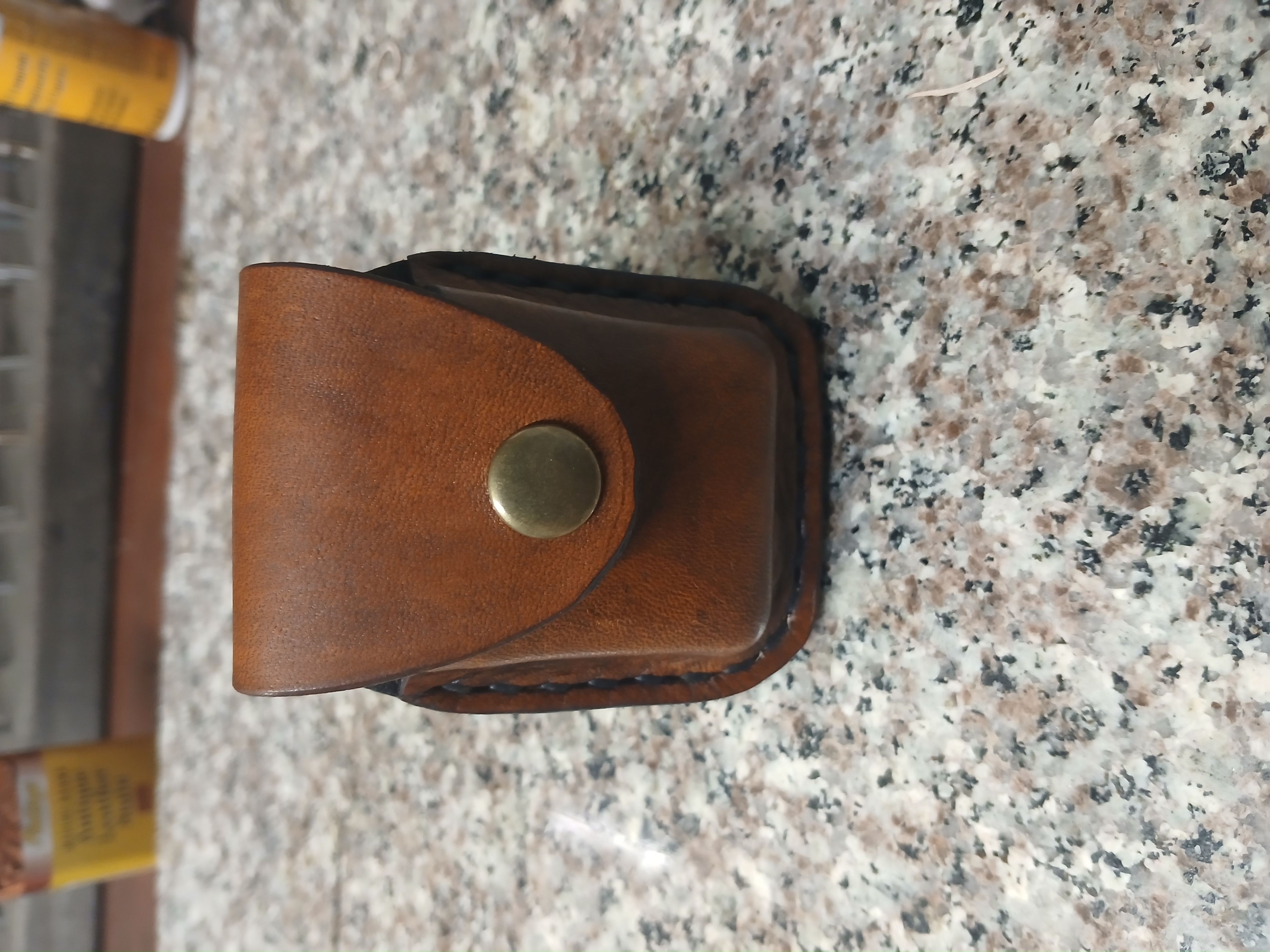 Leather zippo lighter case